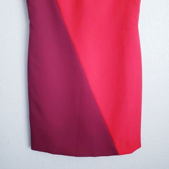 Milly Burgundy and Red Colorblock Dress - Picture 2 of 9